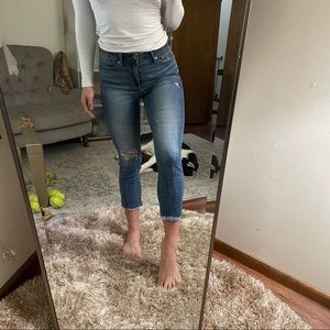 Levi’s High-Rise Slim Crop Raw Hem Jeans